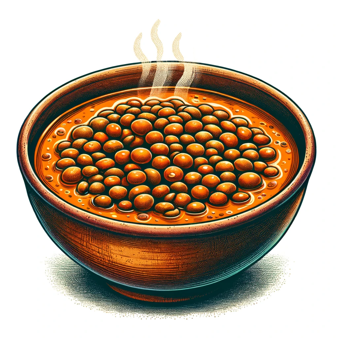Image of a bowl off lentil daal with steam coming off the top.